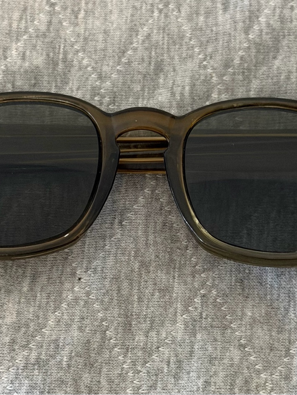 Vintage American Optical AO Olive Smoke Gray Lenses Sunglasses Worn As Is USA